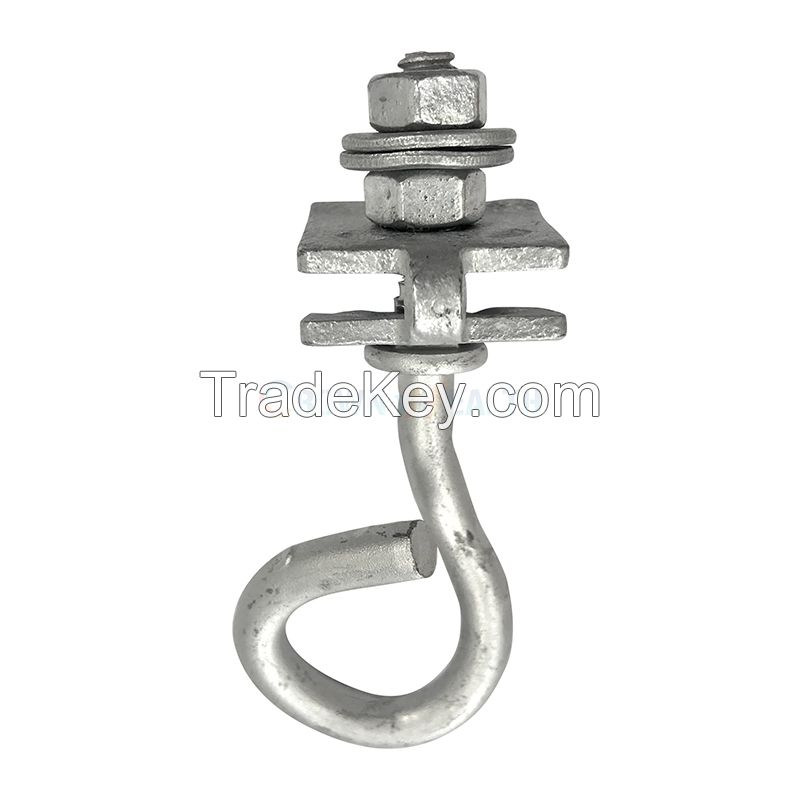 FTTH Accessories Galvanized Steel Lashing Clamp Suspension Aluminum Span Clamp