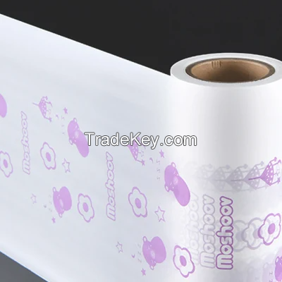 Custom Baby Diaper Raw Materials Breathable Printed Pe Film Sanitary Napkins