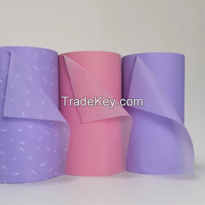 Custom Baby Diaper Raw Materials Breathable Printed Pe Film Sanitary Napkins