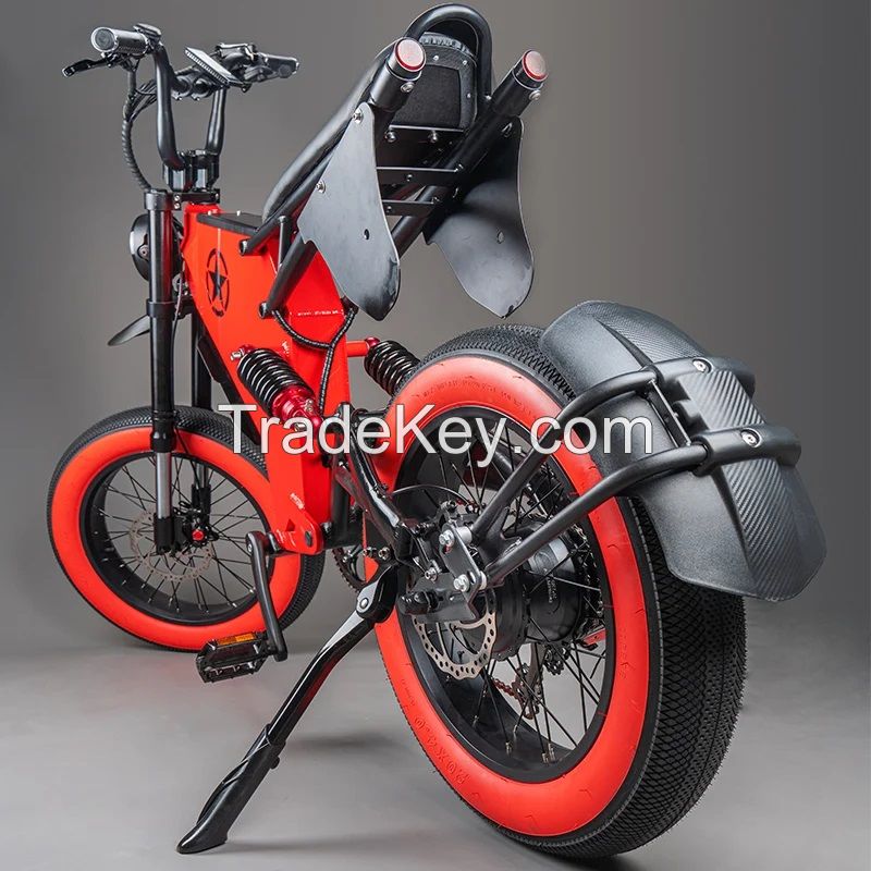 48v 750w 1000w E Bike Double Disc Brake Full Suspension Fat Tire Bike