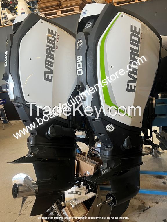 Used Pair Evinrude E-TEC G2 300 Outboard Boat Motor