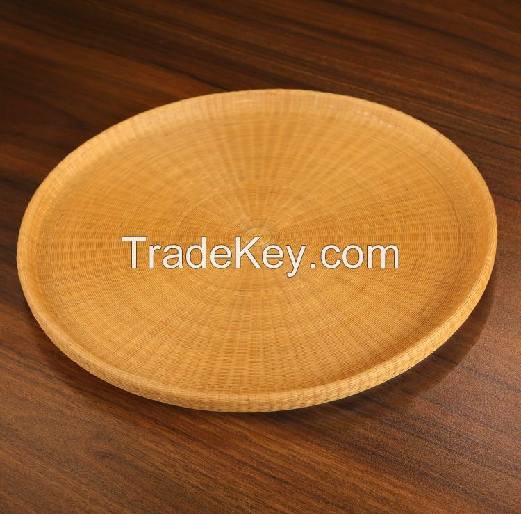 Bamboo woven porcelain tea set