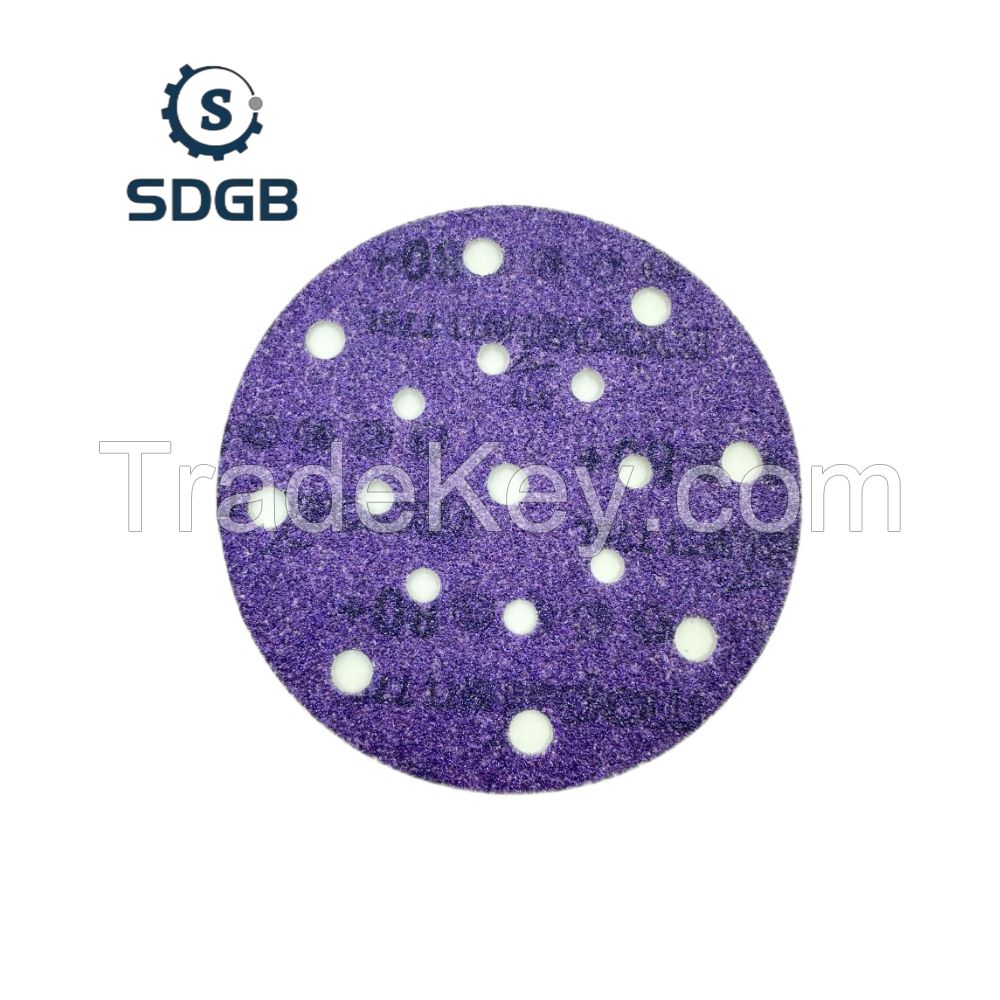 6 Inch Ceramic Sandpaper Purple Film Disc Abrasive Sanding Discs Sanding Paper For Sanding Polish