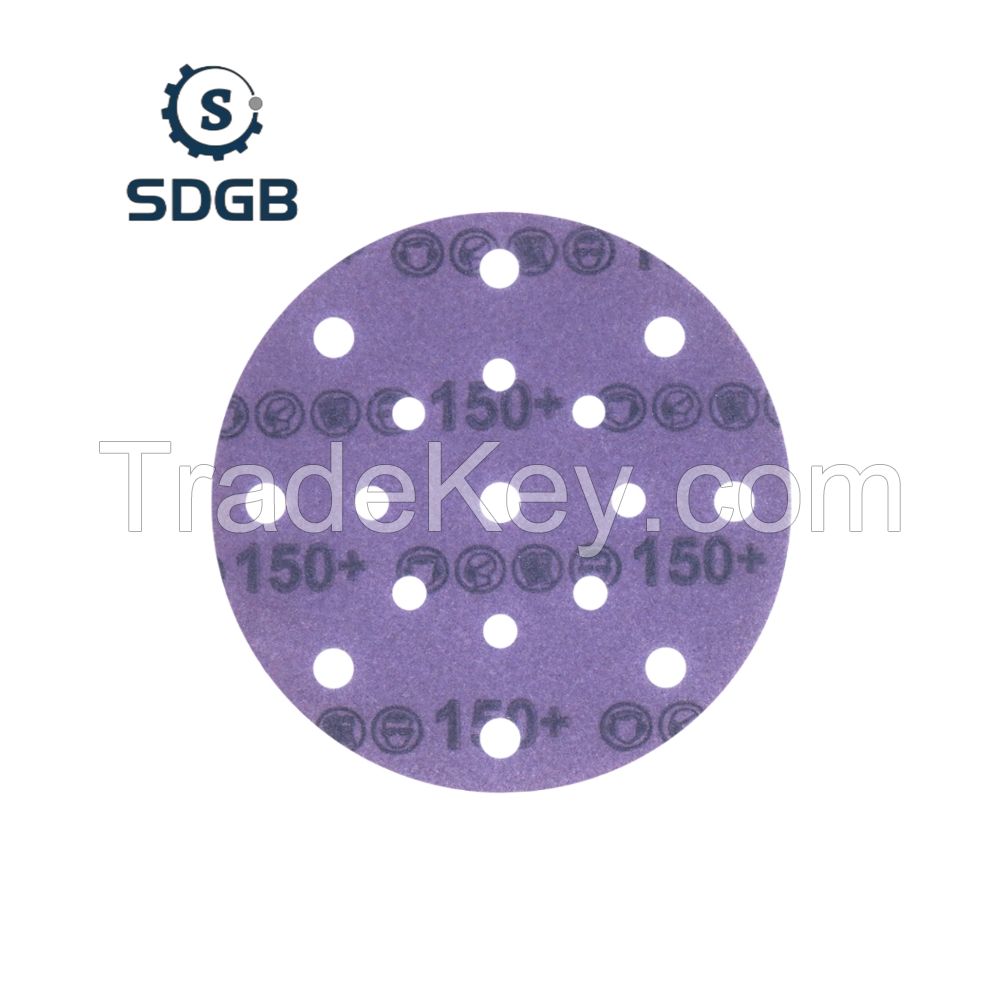 6 Inch Ceramic Sandpaper Purple Film Disc Abrasive Sanding Discs Sanding Paper For Sanding Polish