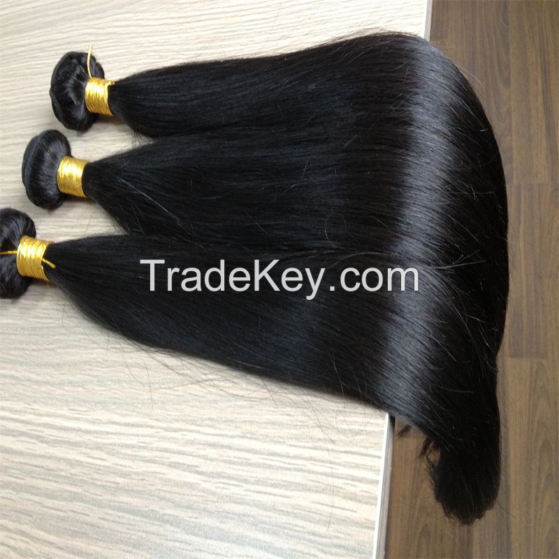 Double Drawn Virgin Raw Unprocessed Hair Weave Bundles Remy Straight Hair Wefts