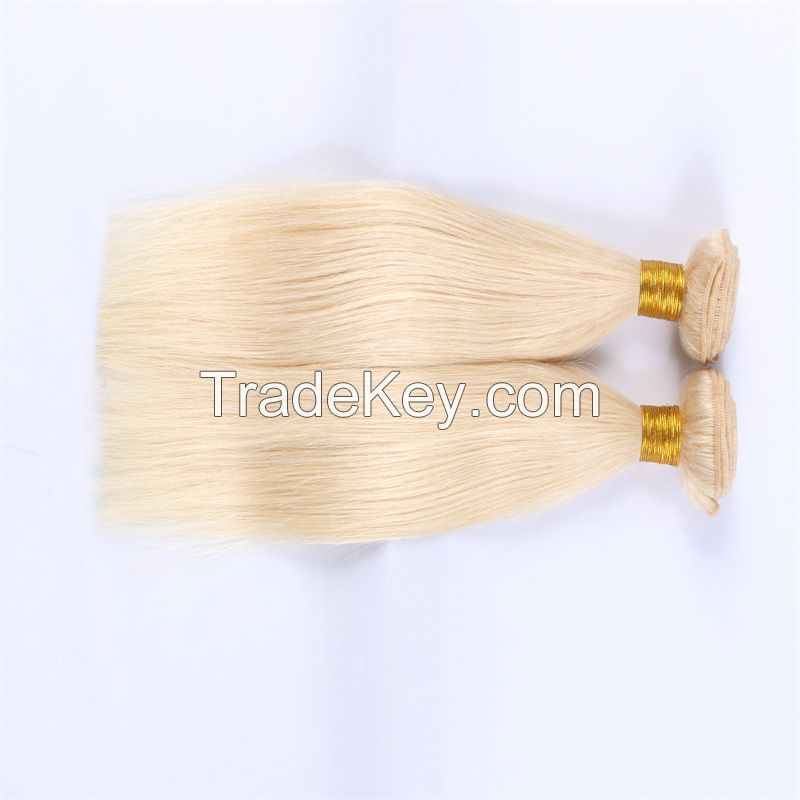 Remy Hair Weaving,Virgin Indian Human Hair Extension 613# blonde colors