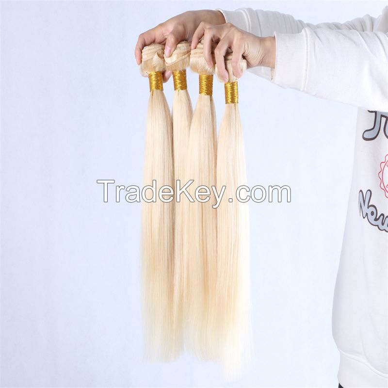 Remy Hair Weaving,Virgin Indian Human Hair Extension 613# blonde colors