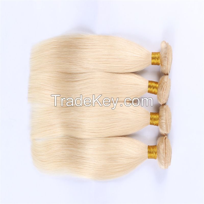 Remy Hair Weaving,Virgin Indian Human Hair Extension 613# blonde colors