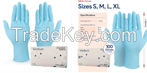 "A+ Plus" Nitrile Gloves -10 Boxes - 1000 PCS (7.99$/Box of 100pcs-100% Nitrile / 4Mil)