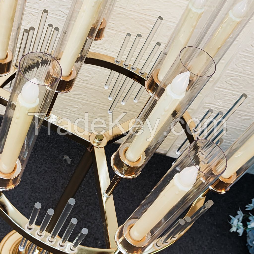 4-piece set | 37 inch high 9-arm cluster candle holder, desktop center decoration