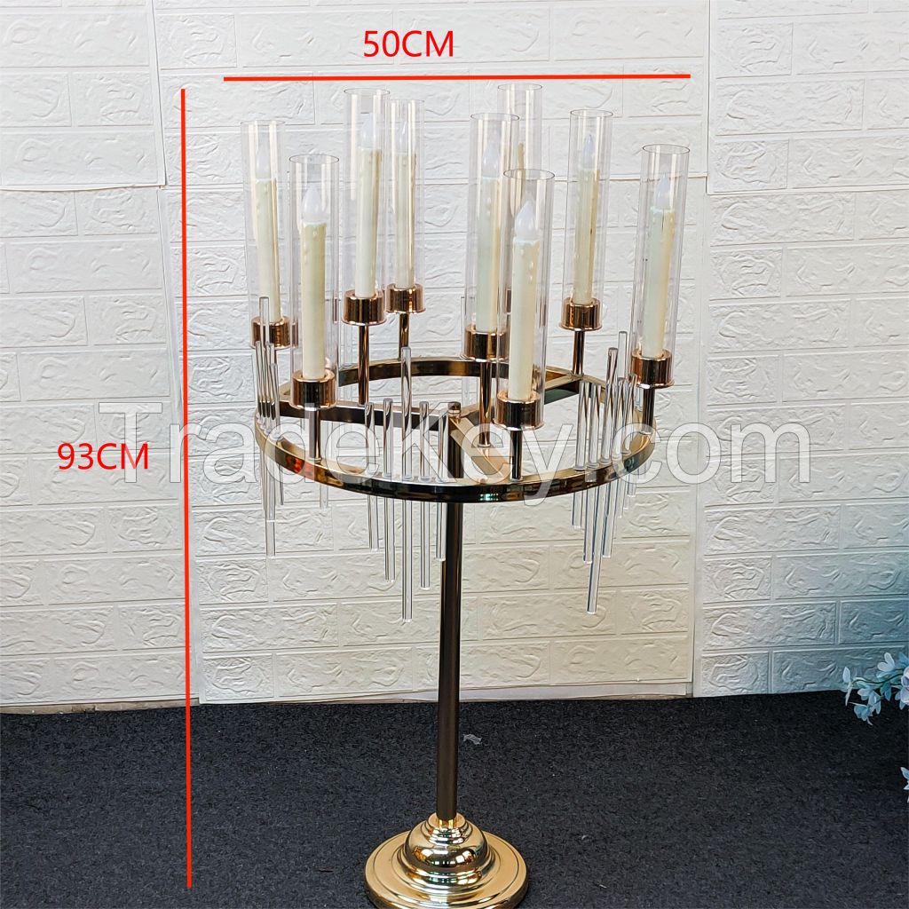4-piece set | 37 inch high 9-arm cluster candle holder, desktop center decoration