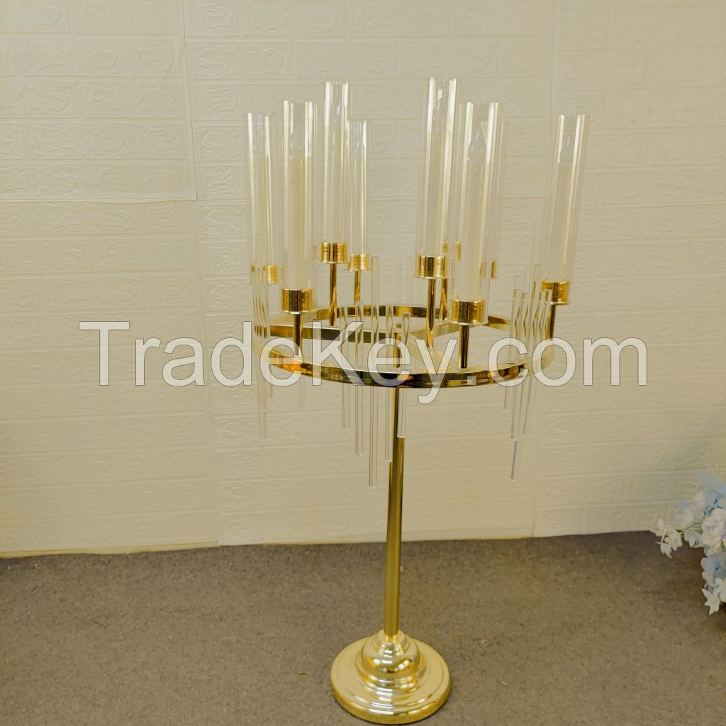 4-piece set | 37 inch high 9-arm cluster candle holder, desktop center decoration