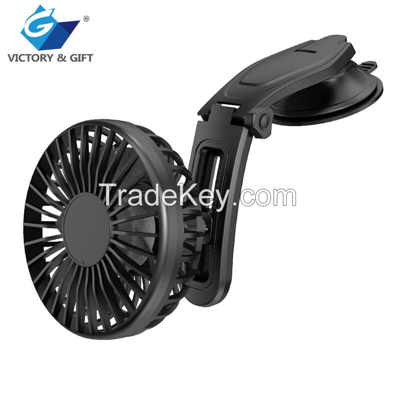 Top Selling Car Vent 4&amp;amp;quot; USB Fan Strong Winds 3 Speeds 360 Rotation Air Circulating Mini Fan Suitable for Car Cooling