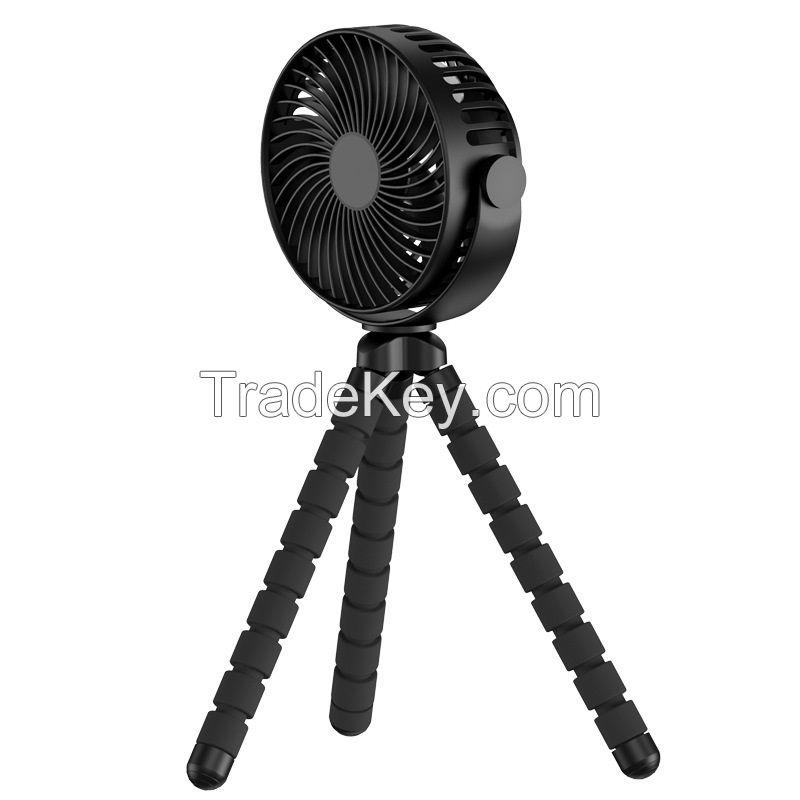 Hot Selling Octopus Adjustable Portable Rechargeable USB Fan Battery Mini Tripod Clip Fan Outdoor Baby Stroller Fan