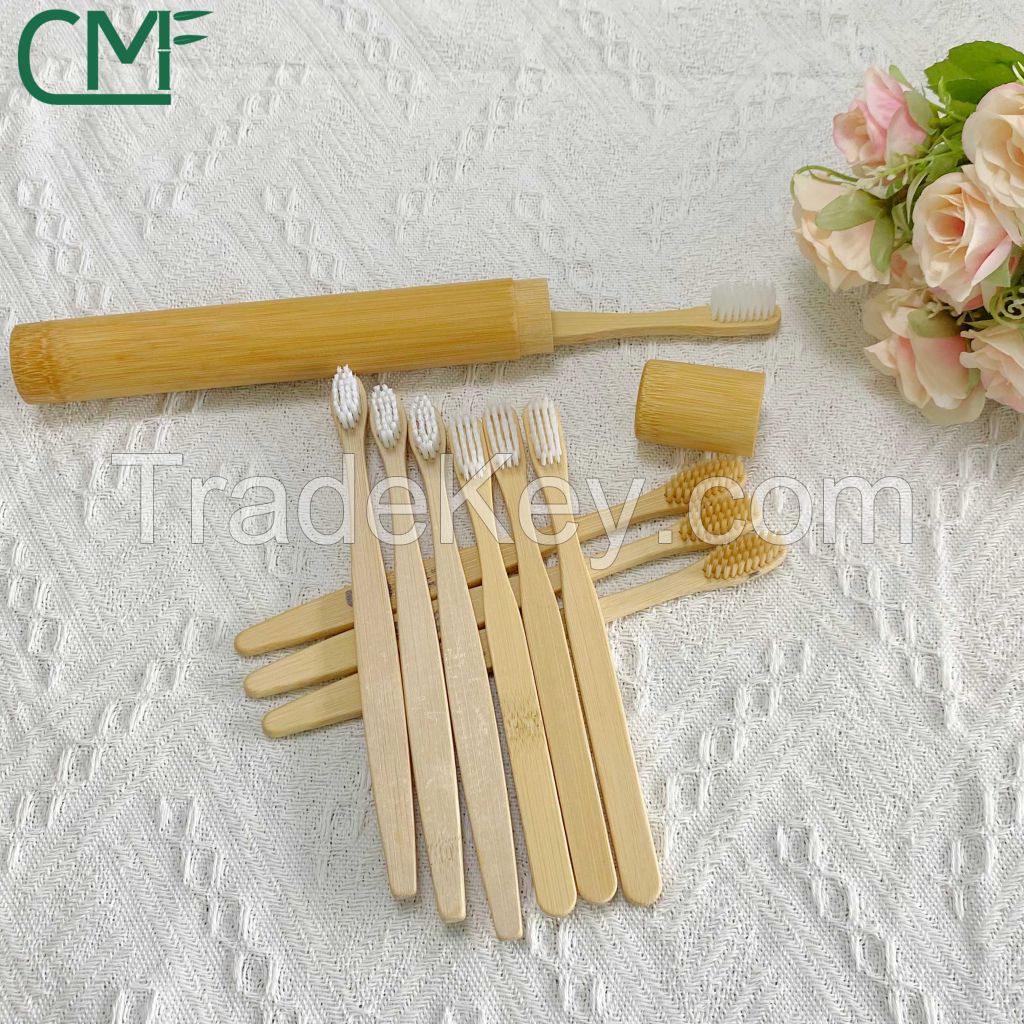 OEM ODM Bamboo toothbrush , Cheap wholesale hotel Toothbrush Customized white color 4 in packs Kids Adult Toothbrushes black color