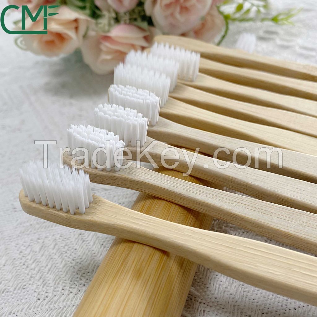 OEM ODM Bamboo toothbrush , Cheap wholesale hotel Toothbrush Customized white color 4 in packs Kids Adult Toothbrushes black color