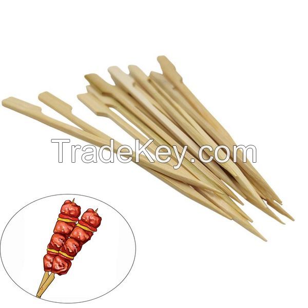 Biodegradable Paddle Rotating Bbq Skewer Disposable Bamboo Gun Skewer Burger Bamboo Sticks With Customize Logo