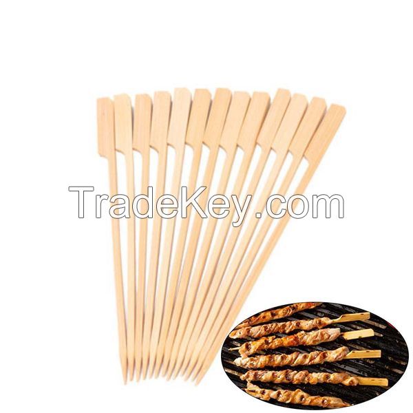 Biodegradable Paddle Rotating Bbq Skewer Disposable Bamboo Gun Skewer Burger Bamboo Sticks With Customize Logo