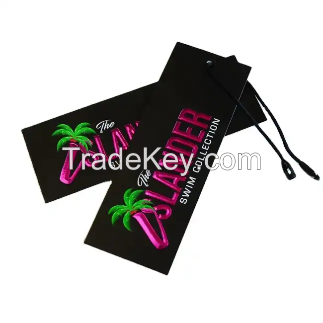 Custom Clothes Swing Tags Label Print Logo Plastic Garment Hang Tag With String Paper Hangtags For Clothing