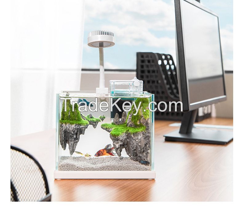 Office small fish tank, desktop small fish tank, glass small aquarium