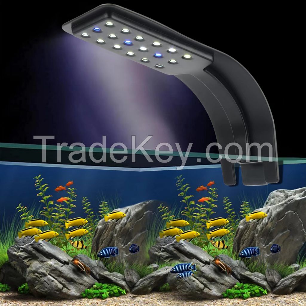 Wholesaler price AU US EU UK Plug Super Slim Clip On LED Aquarium Light With Clip Aquarium Light