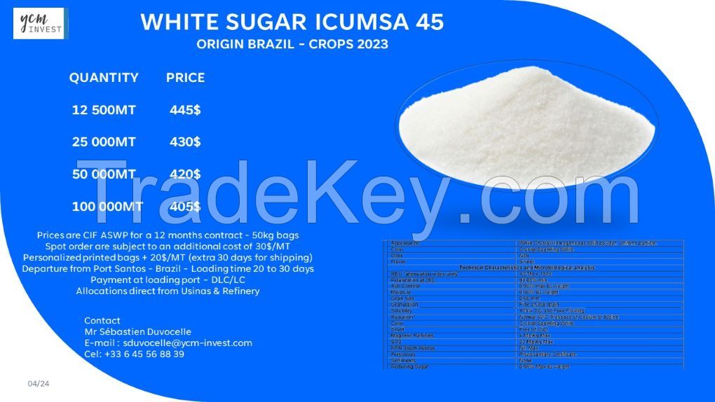 SUGAR SPECIAL SALES OFFER ICUMSA 45 