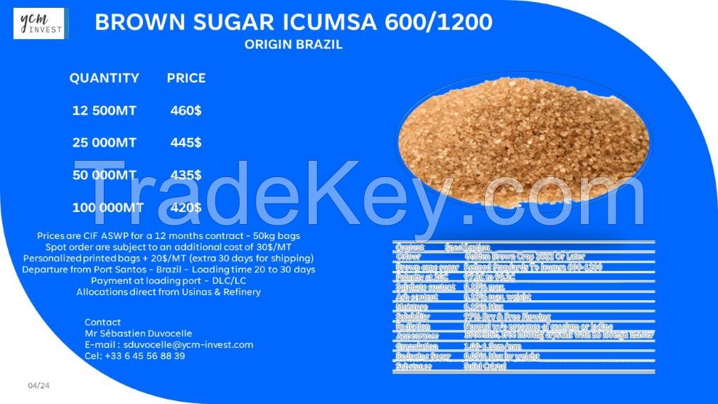 SUGAR SPECIAL SALES OFFER BROWN SUGAR ICUMSA 600-1200