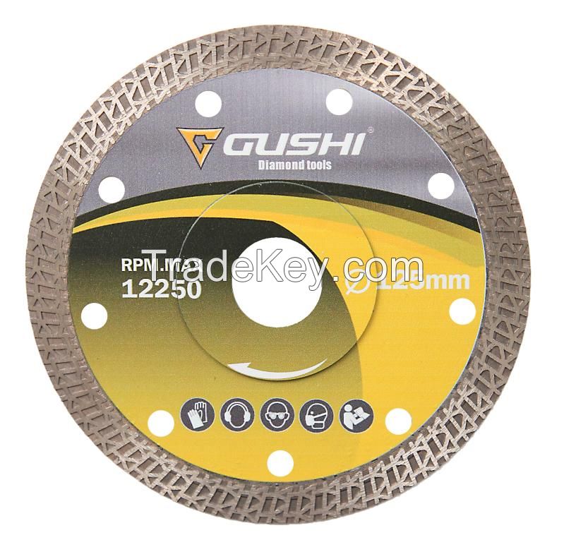 LOW MOQ GUSHI Tools 105/115/125/180/230mm K Teeth Turbo Diamond Saw Blade for cutting ceramic/tile/granite