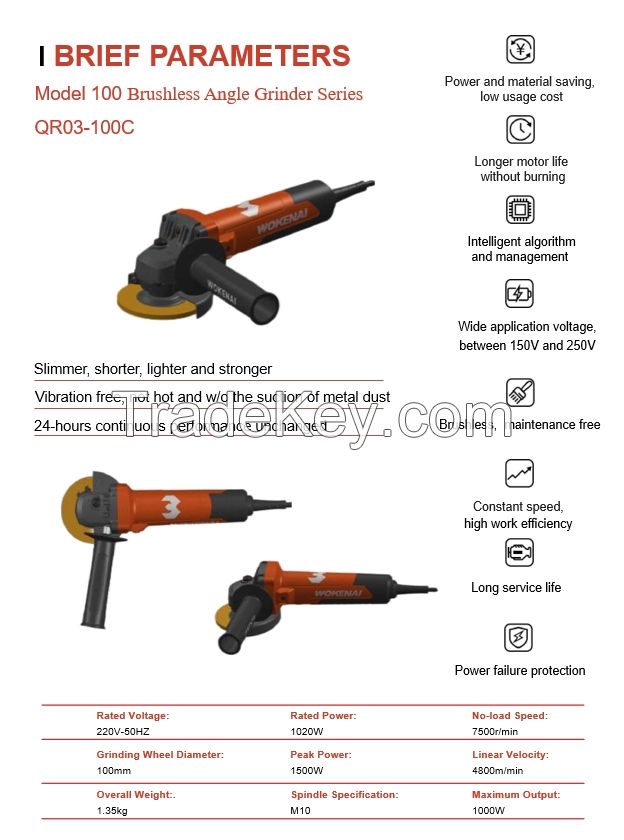 100mm Brushless Angle Grinder