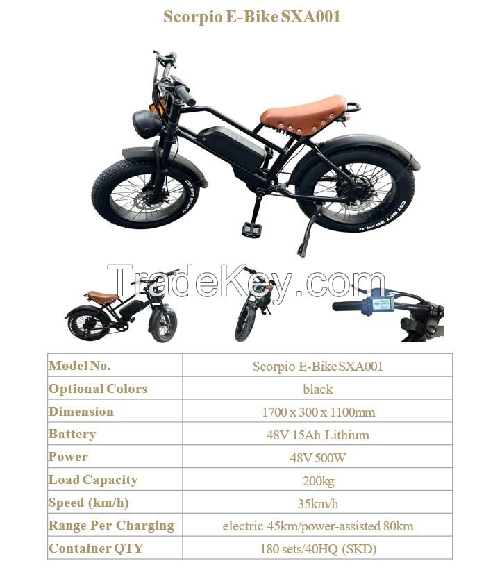 ELECTRIC SCOOTER - Scorpio E-Bike SXA001