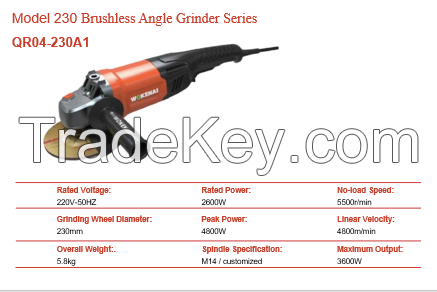 230mm Brushless Angle Grinder (model:qr04-230a1)