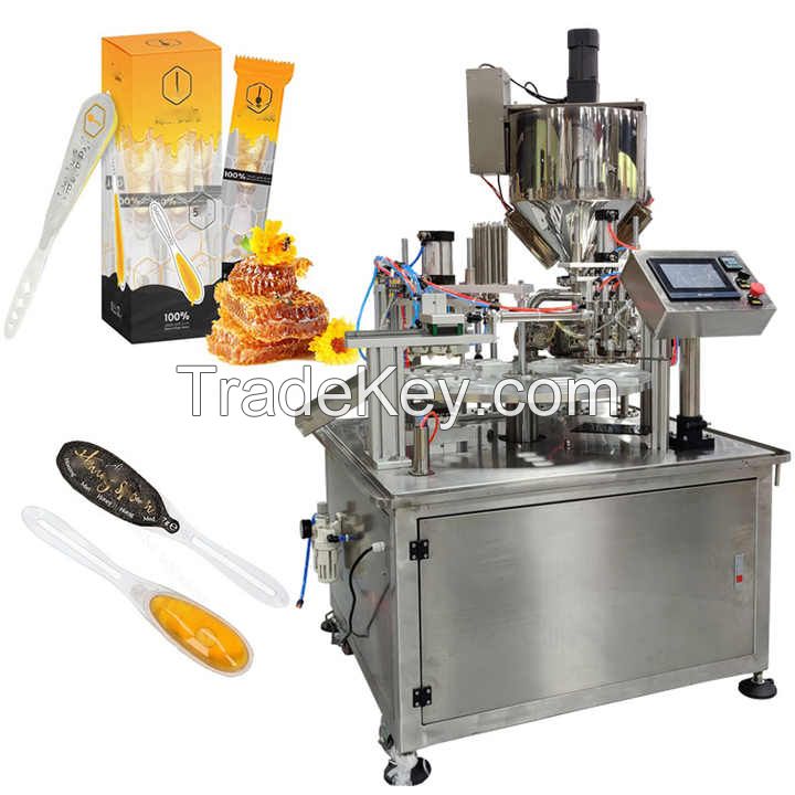 Hot sales Honey spoon shape packaging machine honey spoon filling sealing packing machine