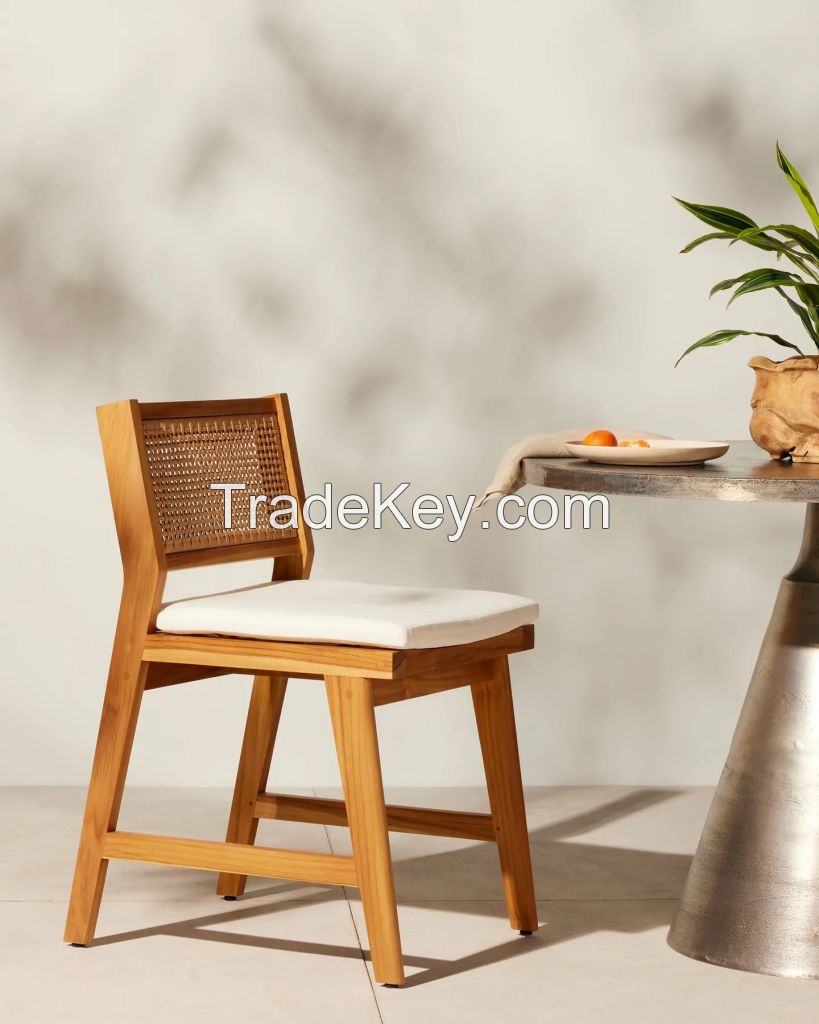 premium wooden furniture cane armed chair made of highest grade of teak wood and rattan made in Indonesia