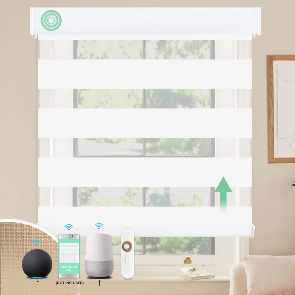 Alexa Compatible Roller Shades Motorized zebra blinds