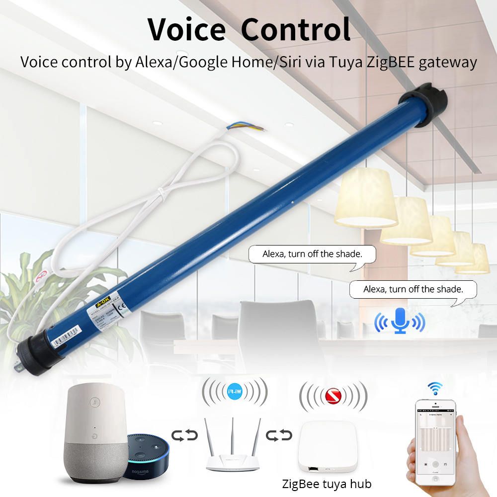 WiFi Google Tuya APP Zibee Tubular Blinds Motor