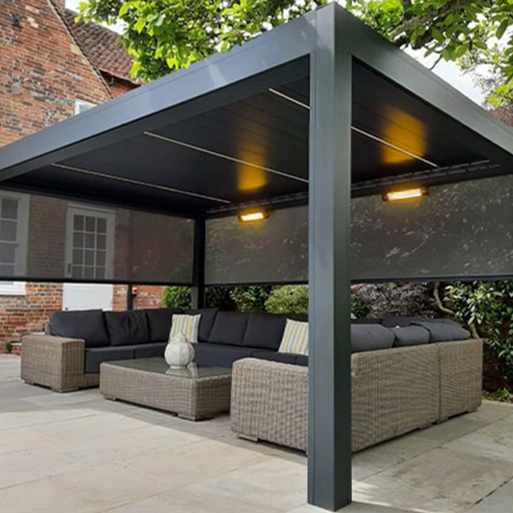  Villa Louver Sun Adjustable Aluminum Gazebo Pergola