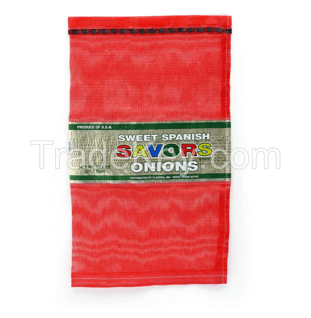 leno mesh bag with label