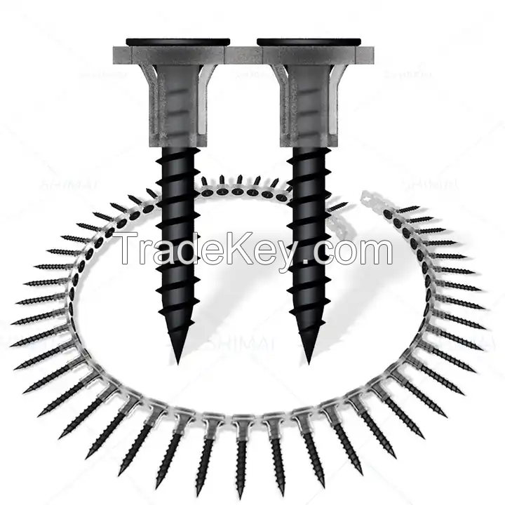 Fine Threaded Coarse Thread Black Collated Drywall Screw for Wood or Steel