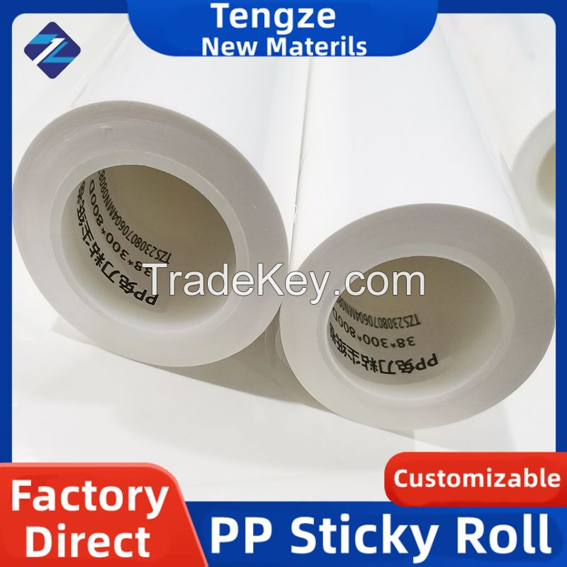 Machine Pp Adhesive Sticky Roller With Multitudinous Tackiness 400d-1500d Accept Viscosity Size Customized  Width 200mm-2100mm