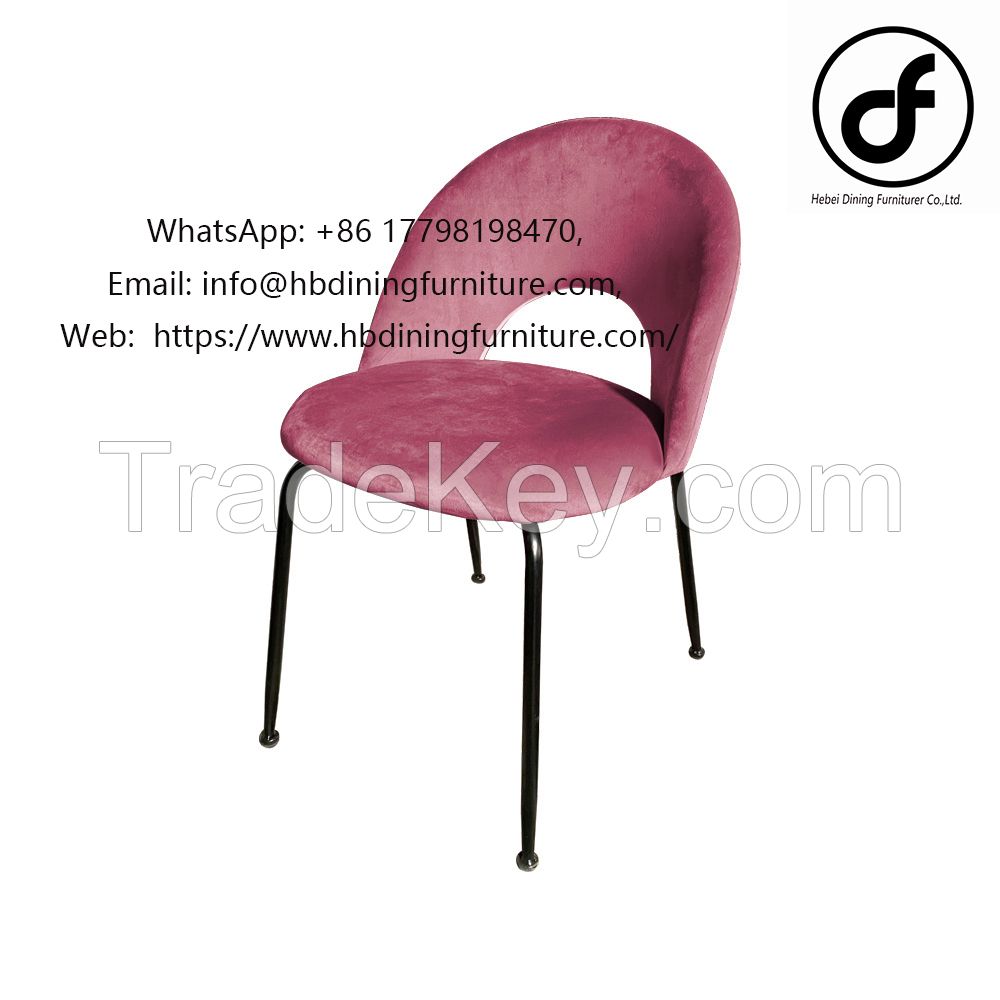 Dining Furniture Hot Selling Good Quality Fabric Iron Legs Indoor Home Living Room Dining Chairs