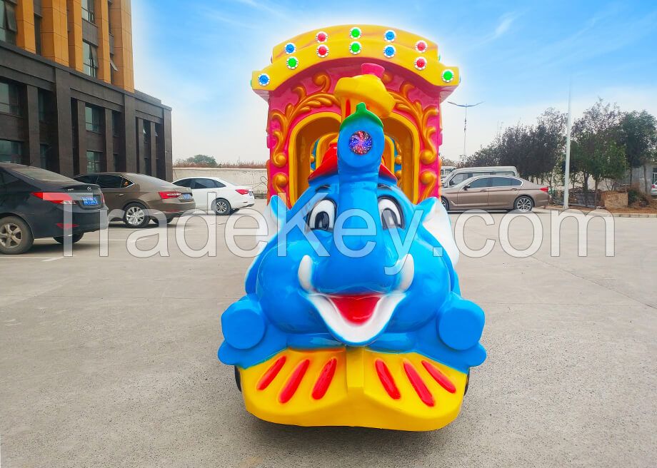 Electric Elephant Train Animal Theme Trackless Train