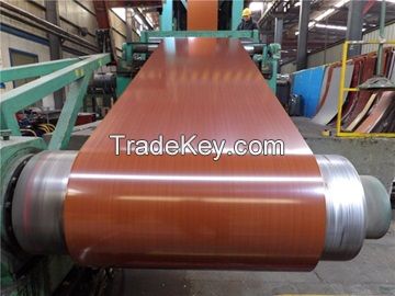 Woodern Grain PPGL Steel coil Prepainted Galvalume Aluzinc Steel Coil for Roofing Sheet