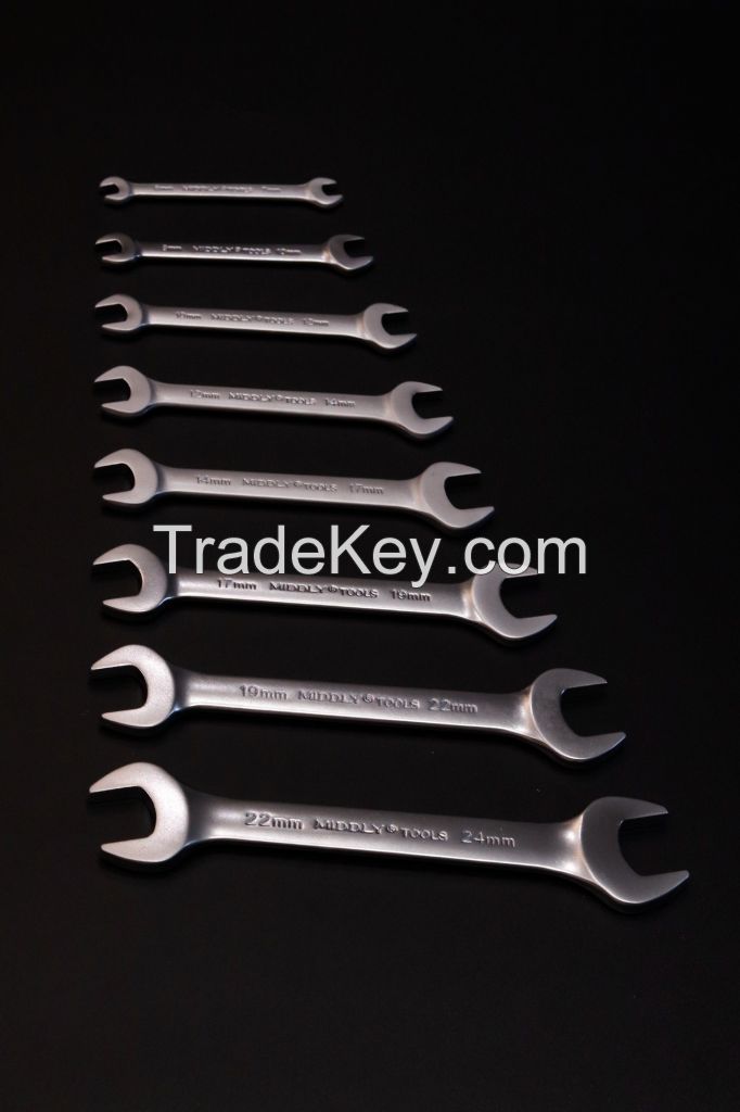 Double Open-End Wrench/Open Spanner, Matt, 17-19mm Cr-V