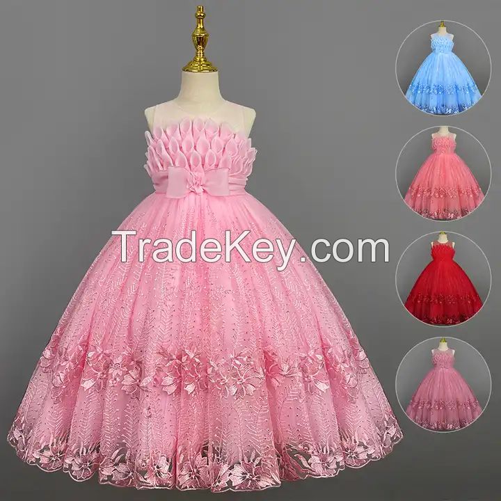 Children wears Flower Girl Dress 3-8 year Summer Girls Evening Wedding princess Party Dress for girl