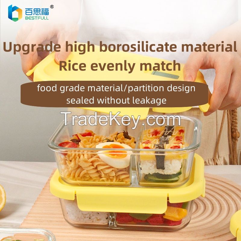 Bestfull Heat-resistant High Borosilicate Preservation Oven Kitchen Glass Food Container With Silicone Valve