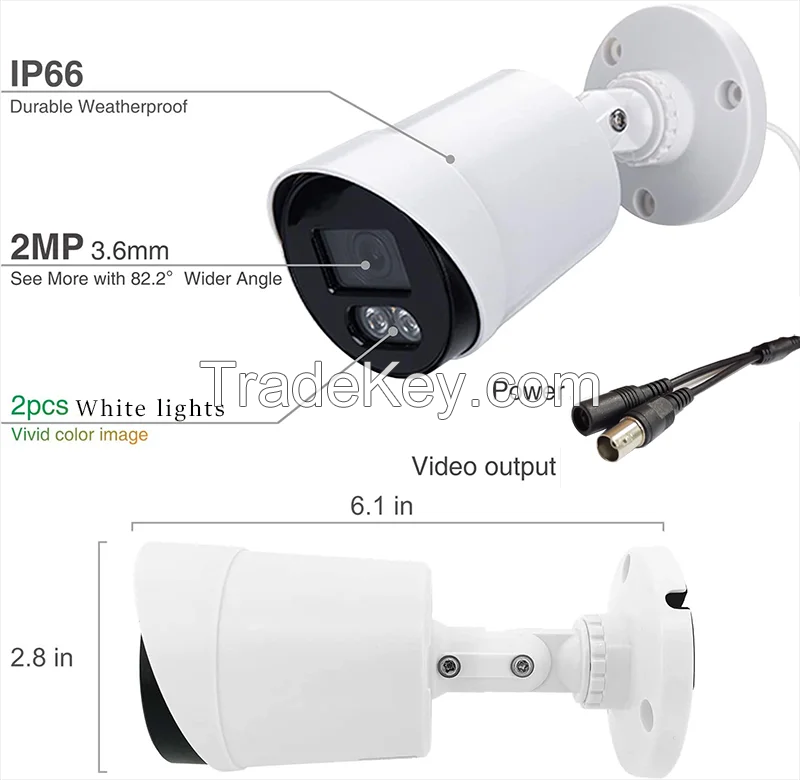 2MP Colorful Night Vision Security CCTV For Home AHD Outdoor Video Surveillance Analog Waterproof Warm light AHD Camera