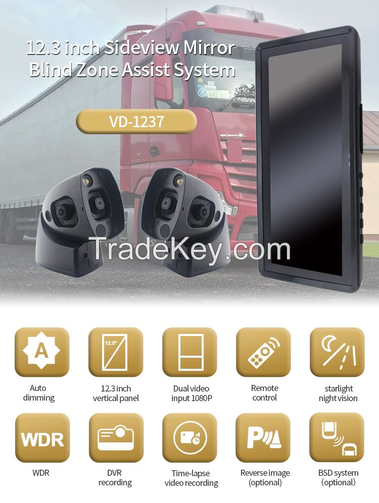 Electronic rearview mirror systems for Bus/Truck