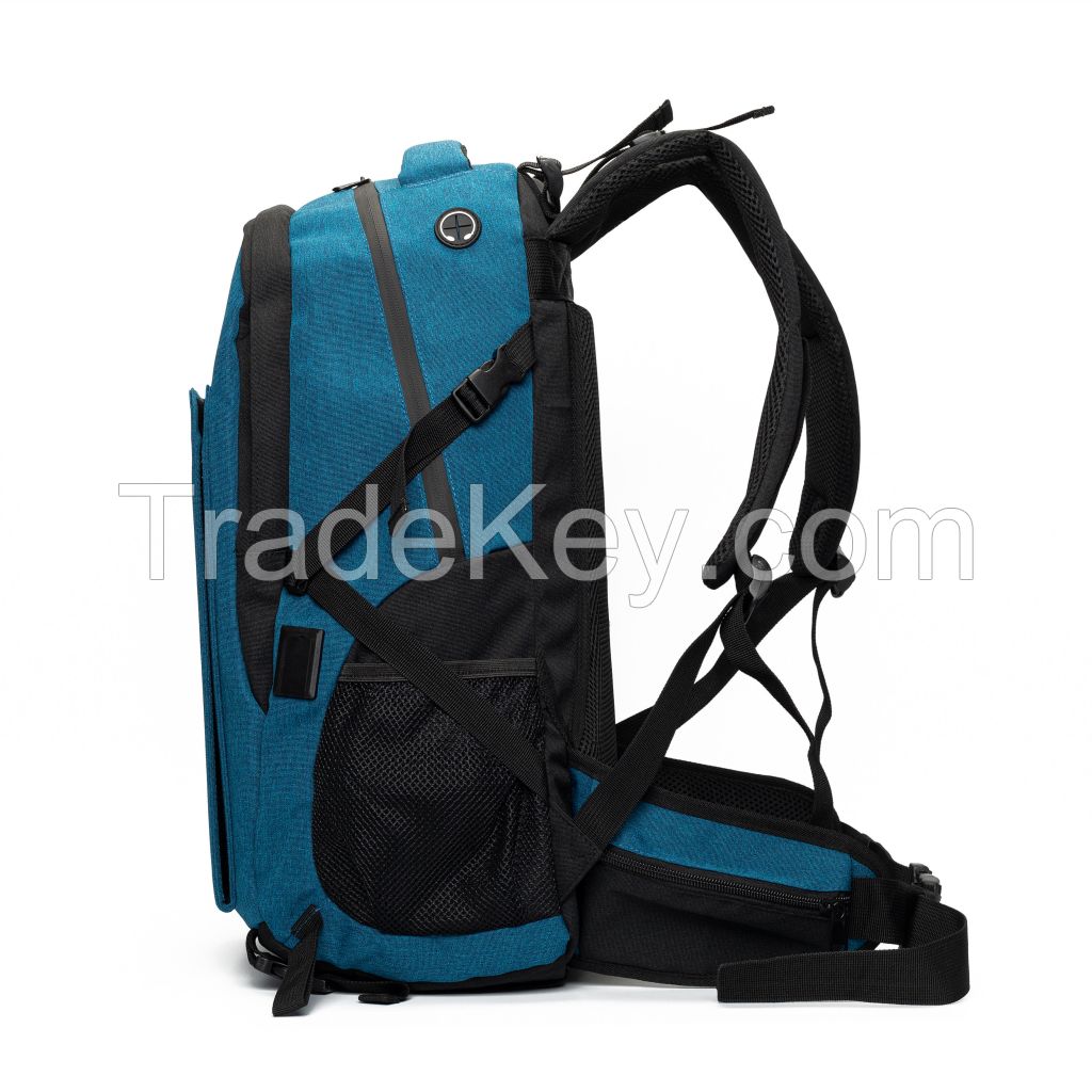 Foldable Hiking Daypack With 5V 9V 20W Solar Panel Power Supply,Solar Backpack Laptop Bag with Handle and USB Charging Port