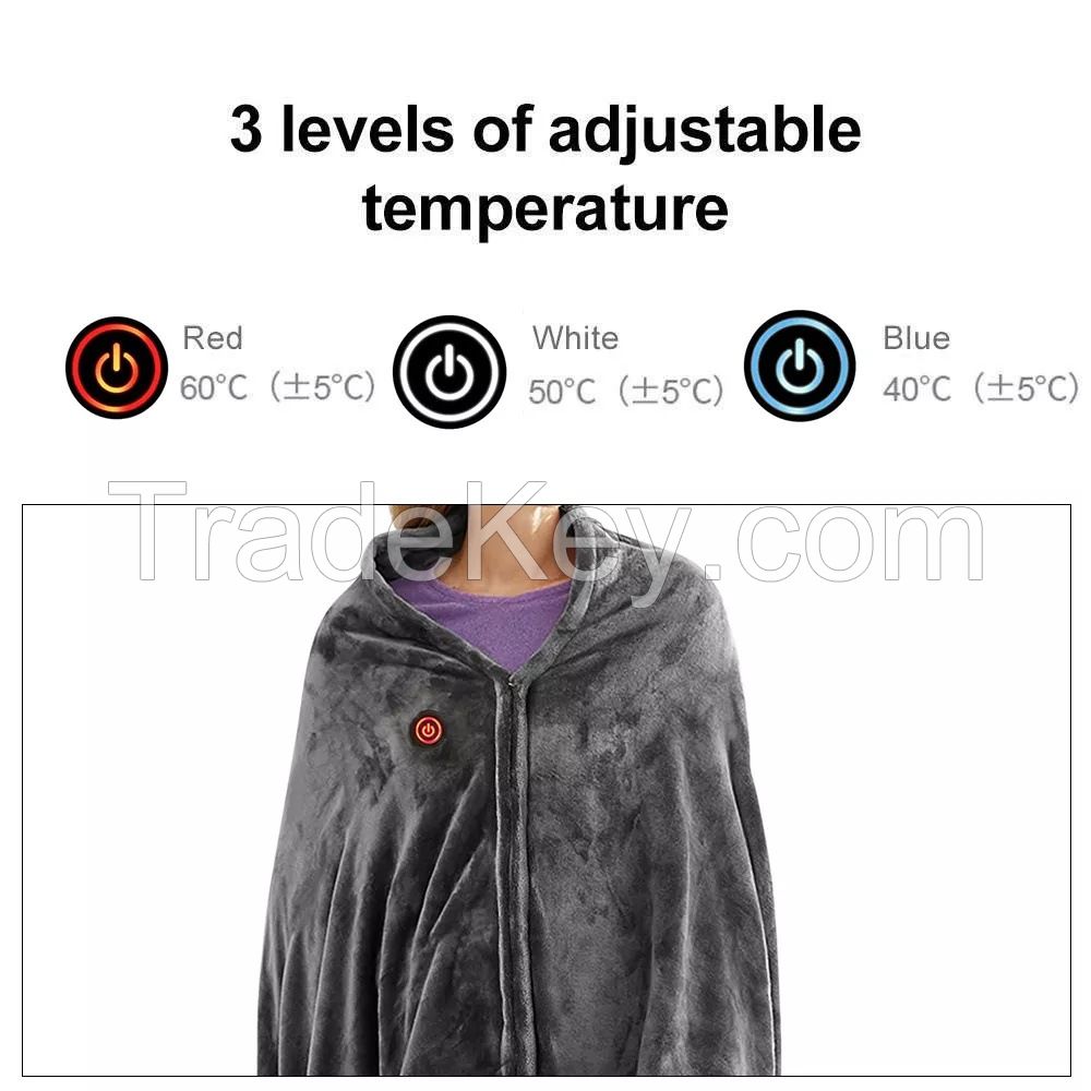 New Electric Blanket (60*33in), Intelligent USB Charging Cold Resistant Heating Blanket Shoulder, Oral Velvet Warm Electric Shawl