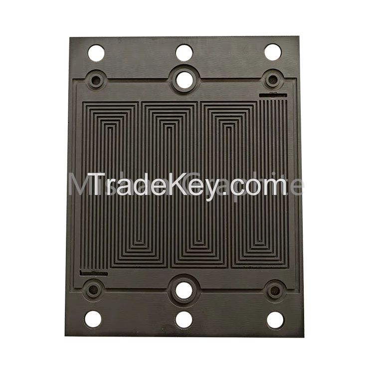 Custom high density electric conduction graphite plate for pem fuel cell